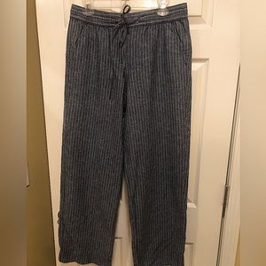 Talbots Blue & White Stripe Linen/Cotton Slacks